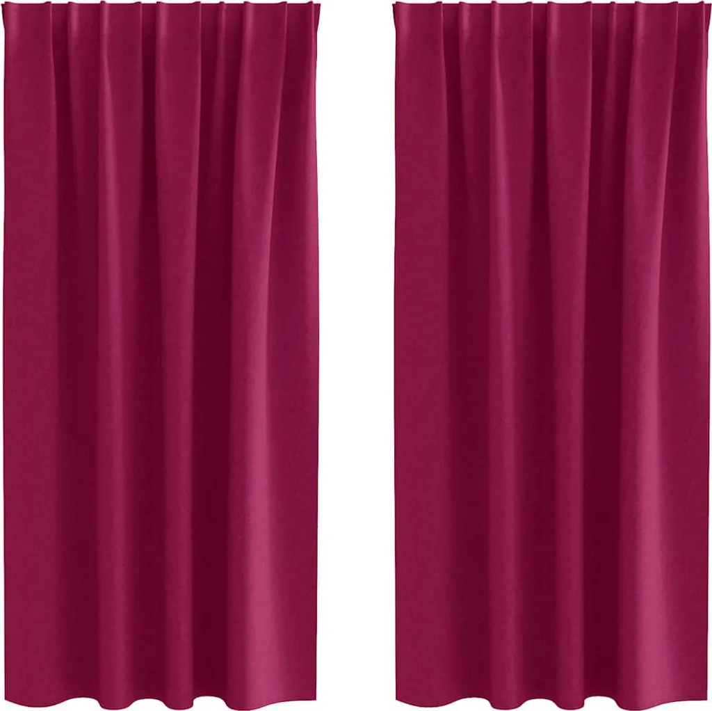 Tende vidaXL Rosso Vino 2 Pezzi 175x140 cm | Oscuranti con Occhielli
