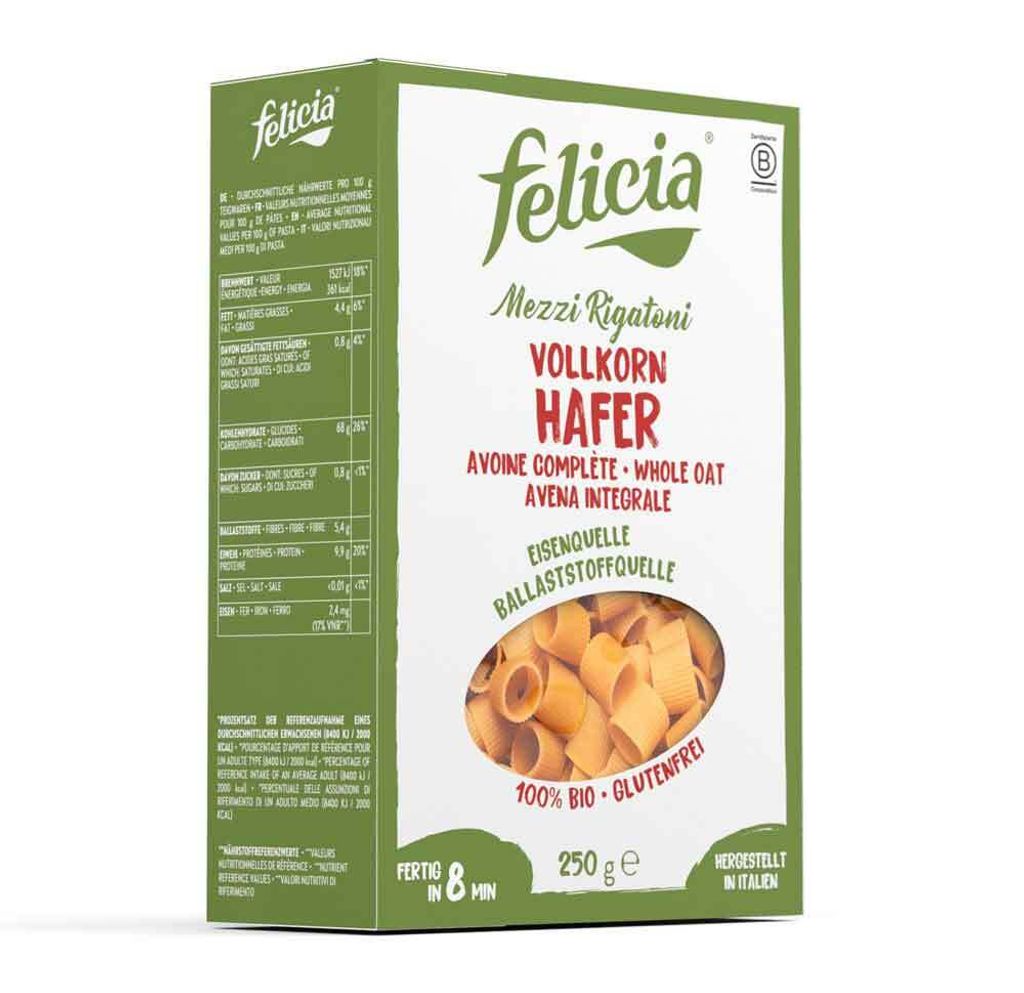 Felicia Vollkorn Hafer Mezzi Rigatoni 250g