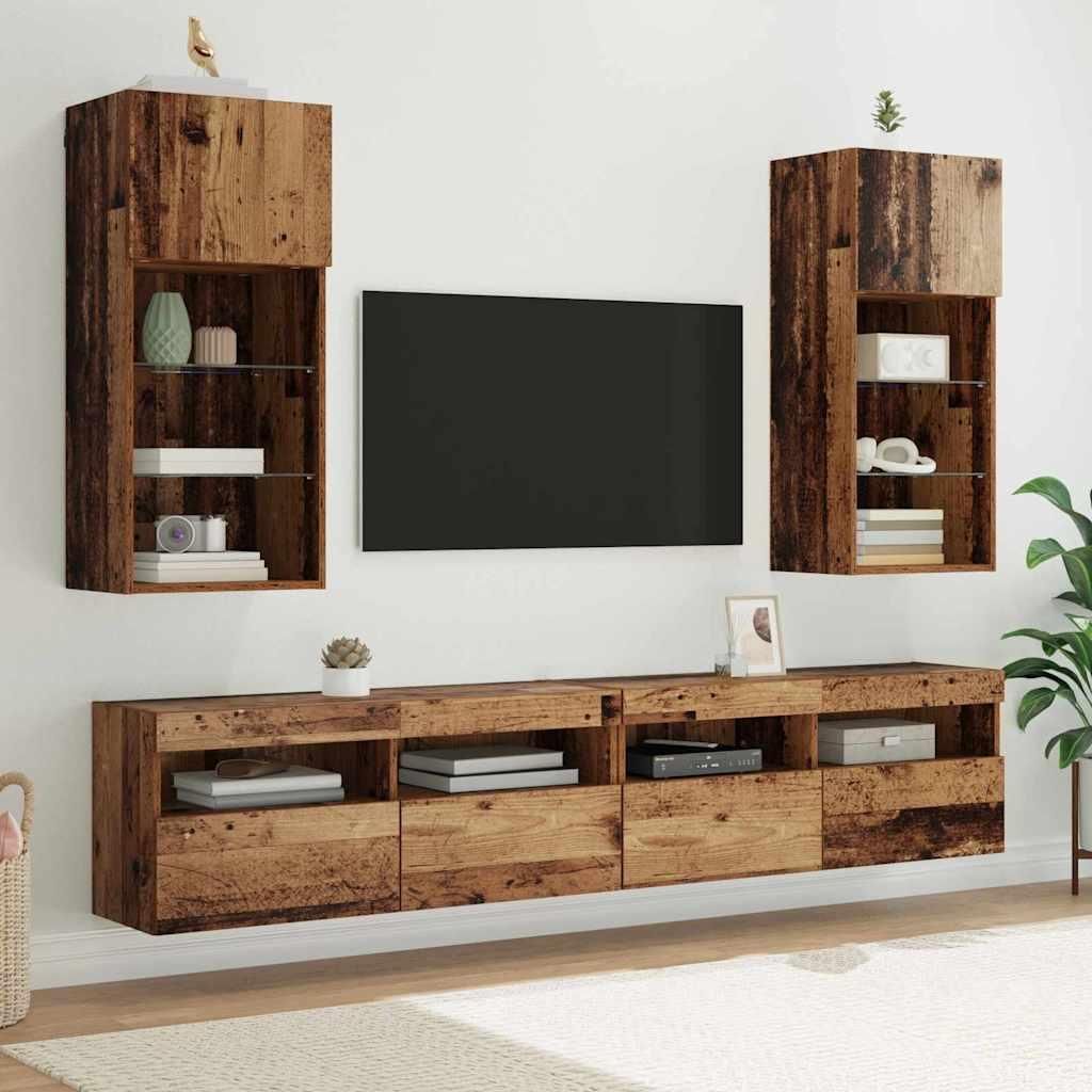 Maison Exclusive - Wandmontierte TV-Schränke 2 pcs Altholz 40,5 x 30 x 90 cm