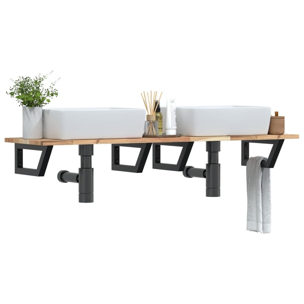 Maison Exclusive - Waschbeckenregal Wandmontage Stahl und Akazienholz