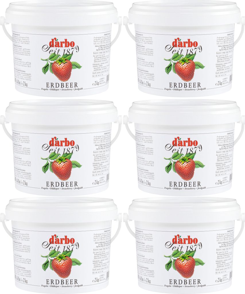 Food-United FRUCHTAUFSTRICH ERDBEER 6x 2kg Eimer von DARBO höchste Qualität