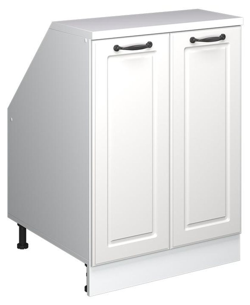 Küchenschrank für Dachschrägen Vicco R-Line Weiß Landhaus 60 cm mit 2 Türen, Schrankkorpus 60 cm Tiefe, Model 60275
