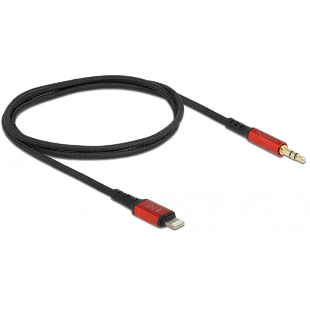 Câble Lightning vers Jack 3.5mm DeLOCK 86586 flexible et robuste noir