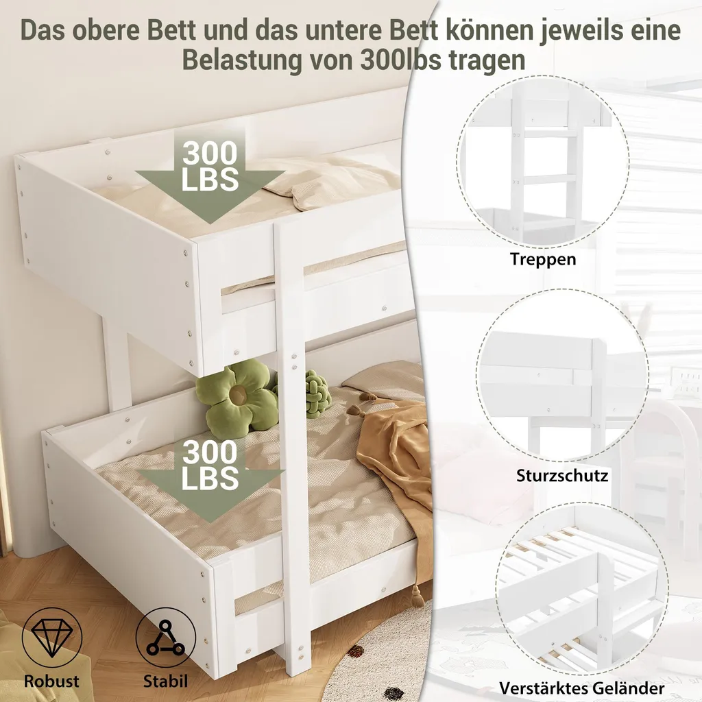 Lit superposé 90x200 blanc pour optimiser une petite chambre - 5