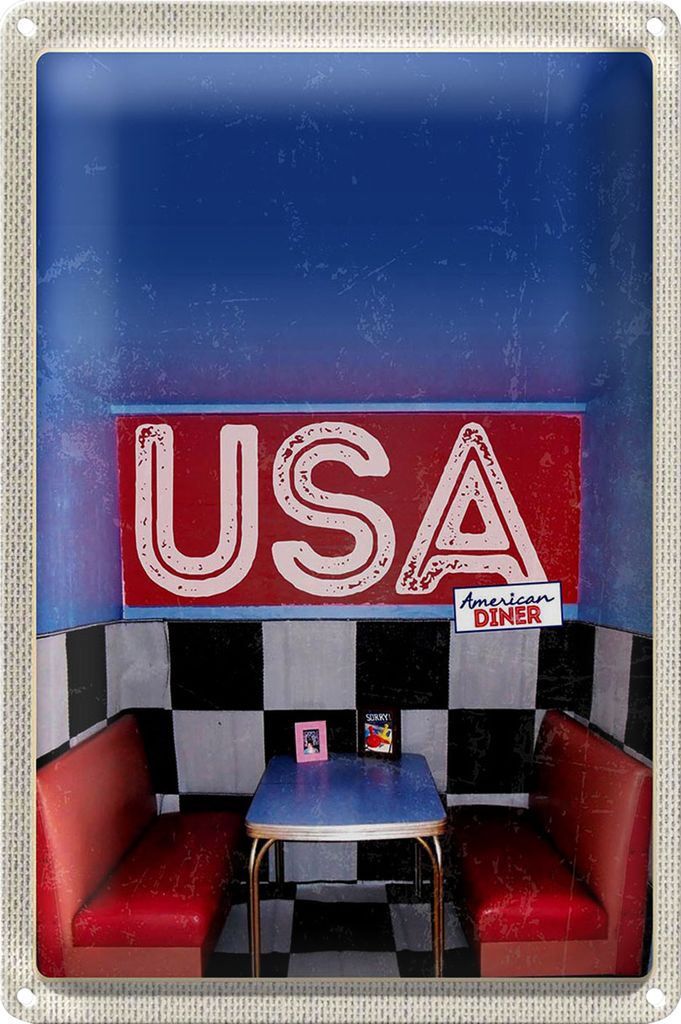 Blechschild Reise 40x30cm Amerika Diner Restaurant Fast Food