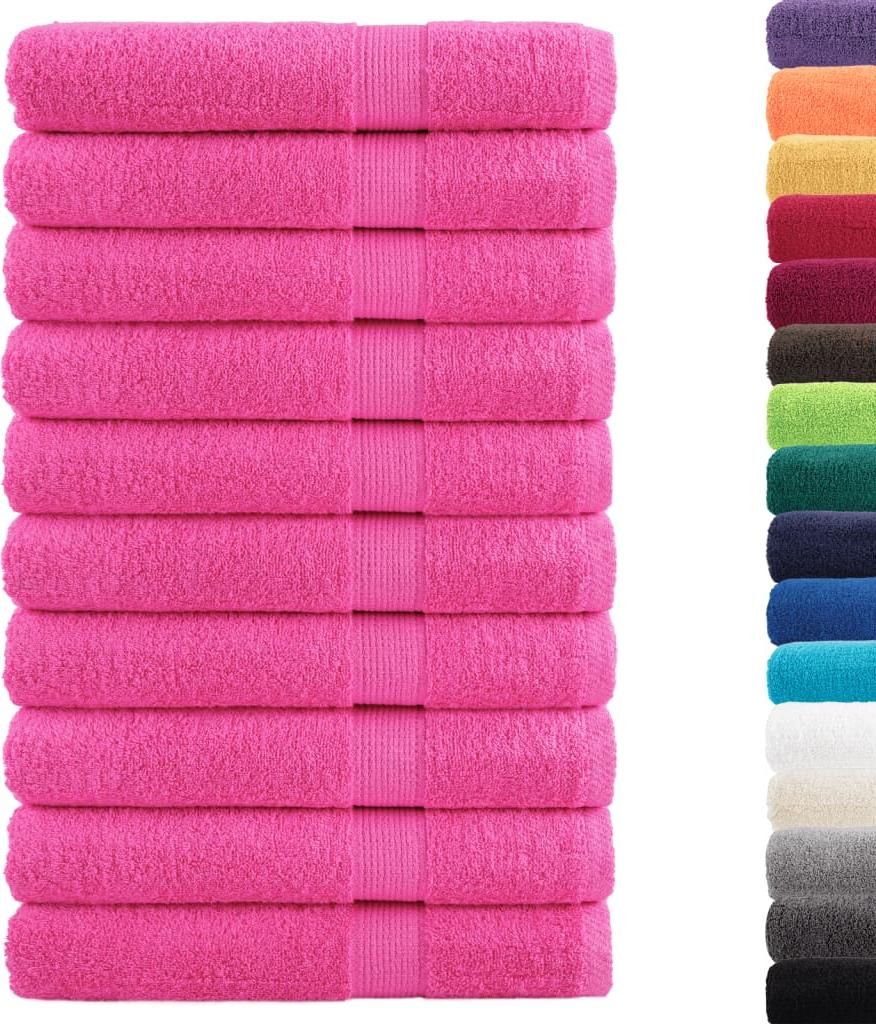 vidaXL Premium-Handtücher SOLUND 10 Stk. Rosa 100x200 cm 600 g/m²