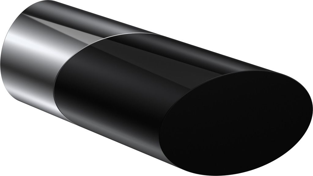 Interdeco Endstücke / Zierabschlüsse für Gardinenstangen mit 20 mm Ø Chrom/Schwarz, Typ Verano (Schräge Bicolor), Pack. 2 Stück