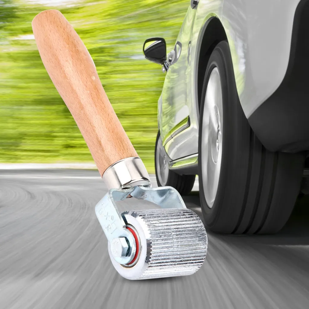 Strumento Cuscinetto a Rulli per Toppe Gomme - Acciaio e Legno - 6