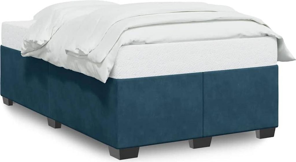 vidaXL Bettgestell Blau 120x190 cm Samt
