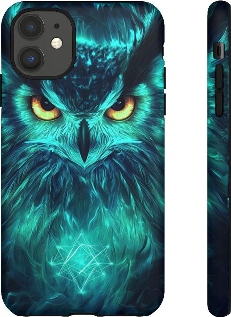 Leuchtendes Eulengesicht – Handyhülle Kompatibel mit iPhone 11