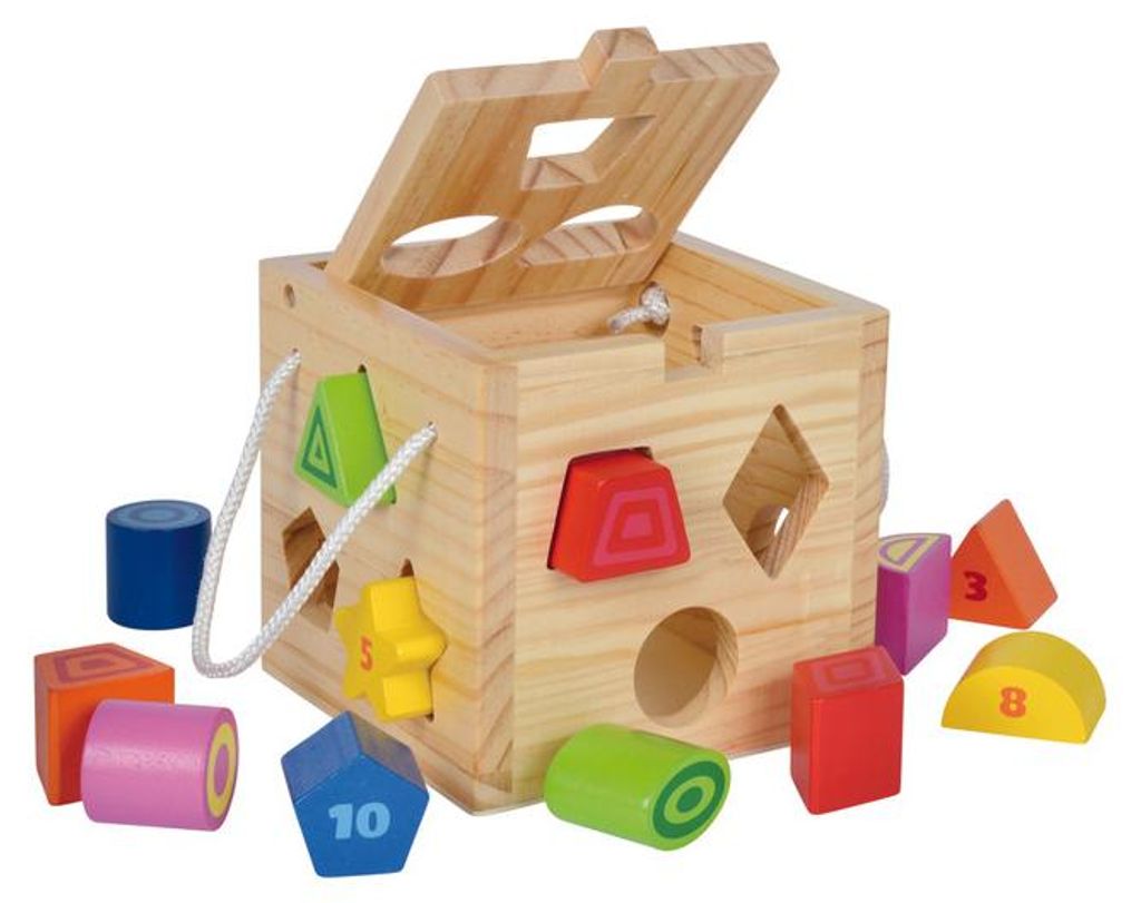 Eichhorn peg cube - Drevená kocka s 12 rôznymi kockami a Obrázok produktu 