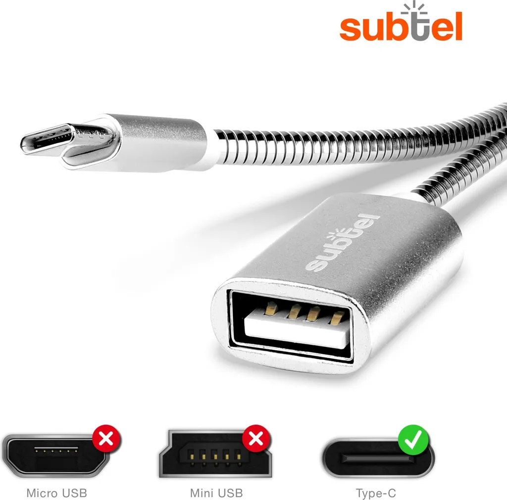 CELLONIC Cavo OTG 15cm USB-C | Adattatore Nero Premium per PC