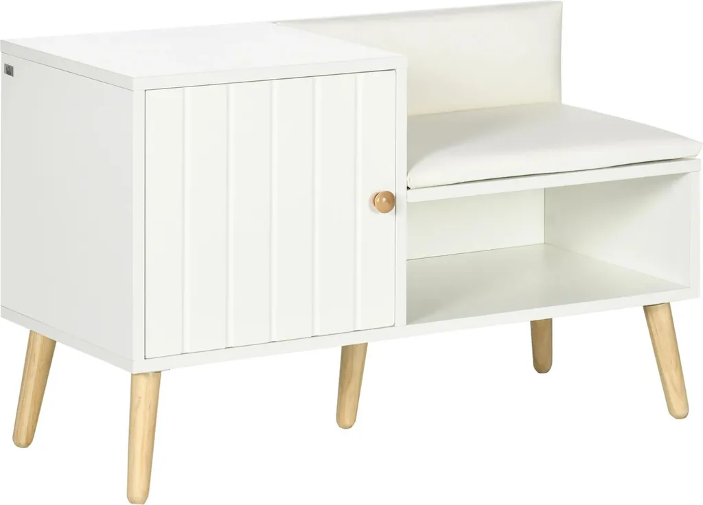Meuble à chaussures bas et banc d'entrée scandinave 80 cm pour 4 paires