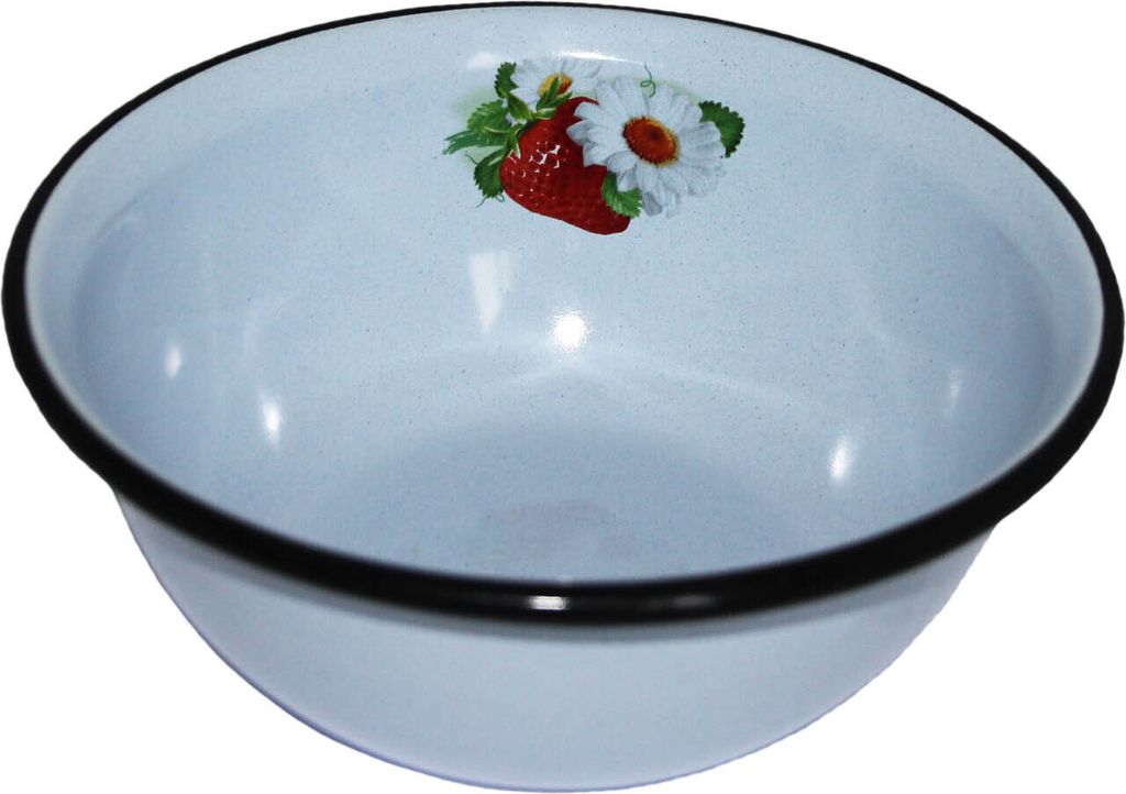 Viktoria Erdbeere Emaille Schüssel Rund 1 Liter ca 18 cm Durchmesser / Retro Nostalgie Geschirr