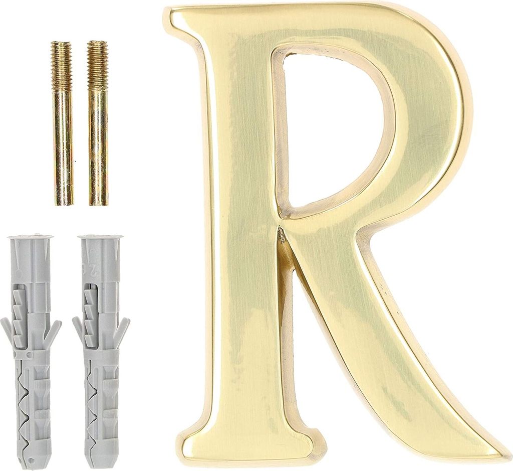 KOTARBAU® Písmeno "R" z mosadze 10 cm pre domy, sídliská, Obrázok produktu 