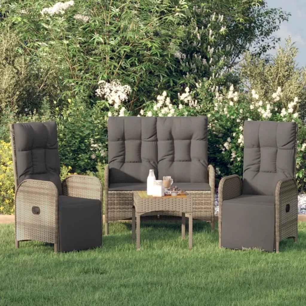 Petit salon de jardin gain de place ZMH en résine grise durable