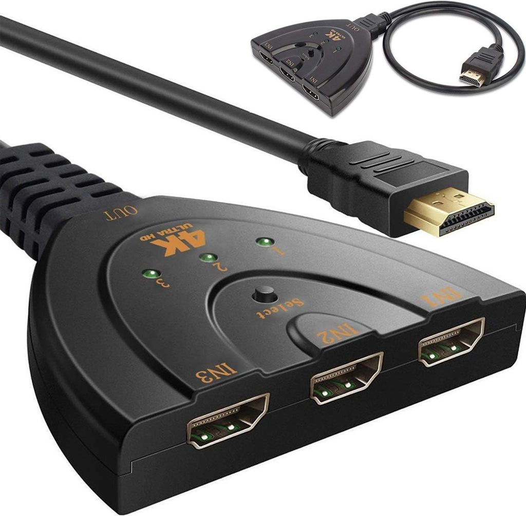 Verk 06290 Spínač HDMI 3 v 1 FULL HD, 4K Splitter Obrázok produktu 