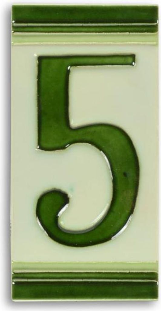 Eine Porzellanfliese Nummer 5 Replikat Retro Design Dekoration