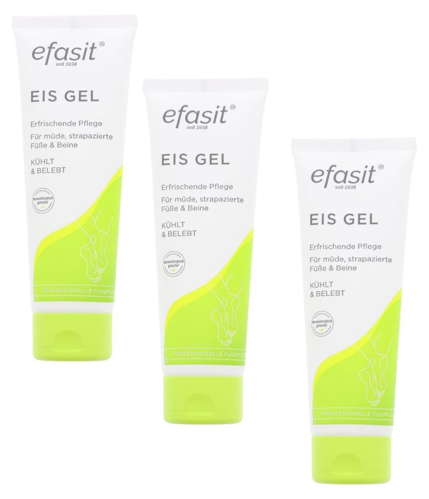 3 x efasit Eisgel je 75 ml Strapazierte Beine & Füße Kühl & Belebt
