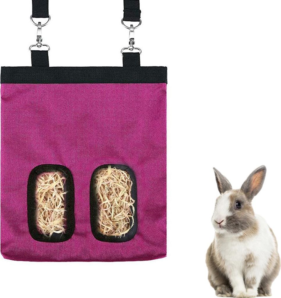 Heufutterbeutel für Kaninchen, Meerschweinchen und Kaninchen, Heufutterbeutel aus Stoff, Aufbewahrungsbeutel für Kaninchenfutter