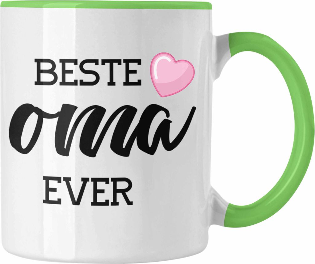 Trendation - Beste Oma Der Welt Geschenk Tasse Kaffeetasse Spruch Lustig von Enkel Geburtstag Weihnachten Funny (Grün)