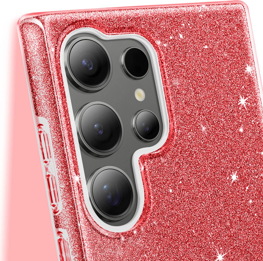 ESONG Glitzer-Silikonhülle Für Google Pixel 9/9 Pro, Magsafe-kompatibel, Stoßfest, Roségold – Mit Airbag-Ecken & Dünnem Design
