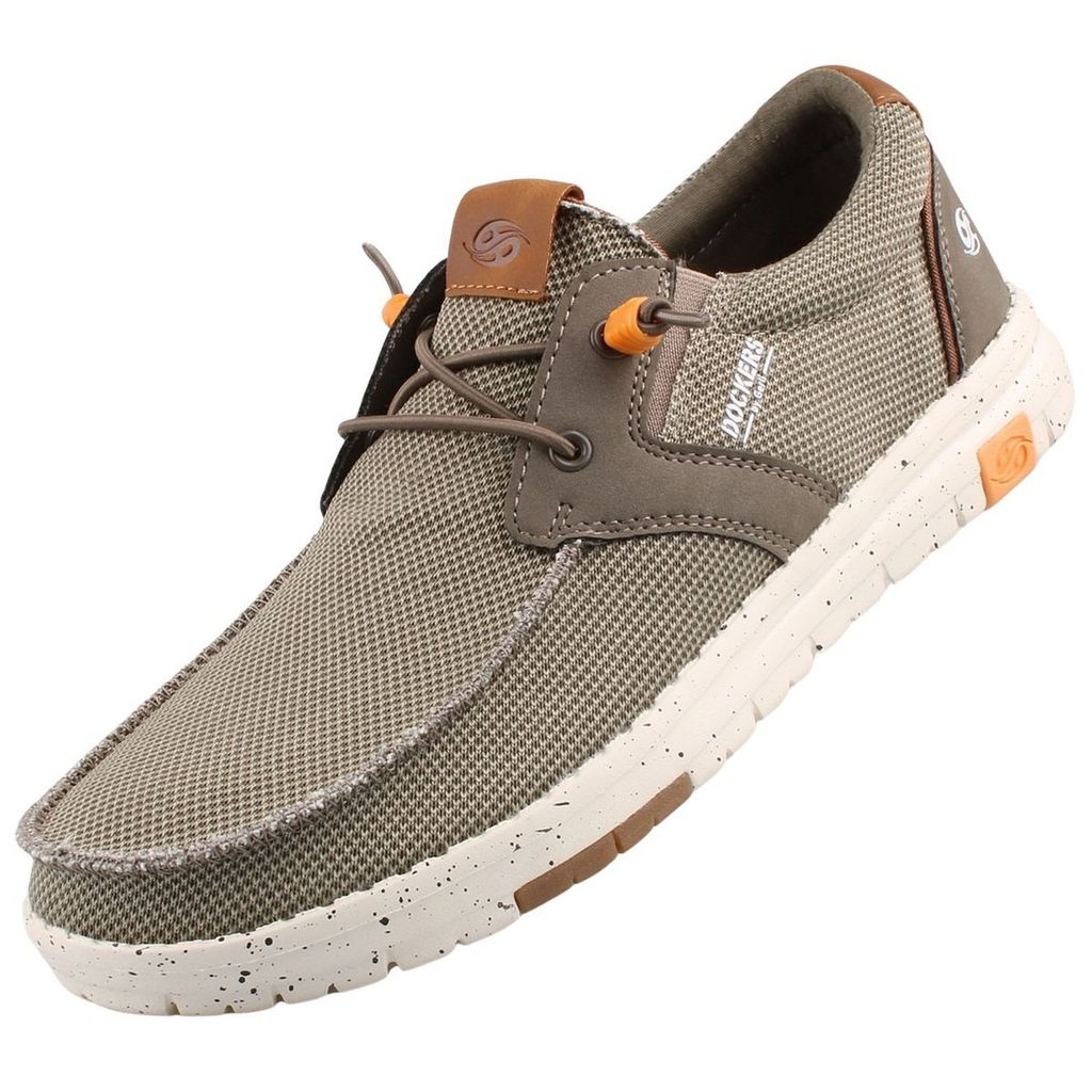 Dockers by Gerli Herren Schuhe Sneaker Slip On Turnschuh Sneaker Textil, Farbe:Khaki, Schuhgröße:EUR 45, Artikel:-850 khaki