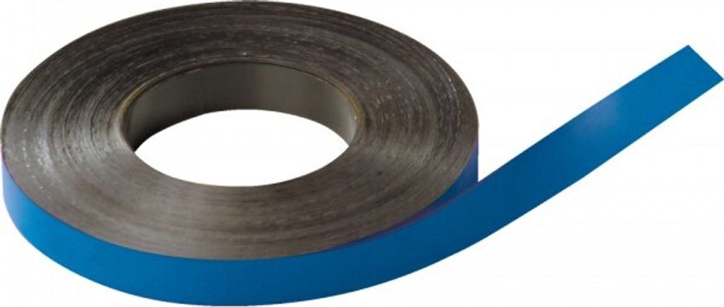Magnetband, individuell beschriftbar, zum Zuschneiden, blau, 20mm, 30m/Rolle