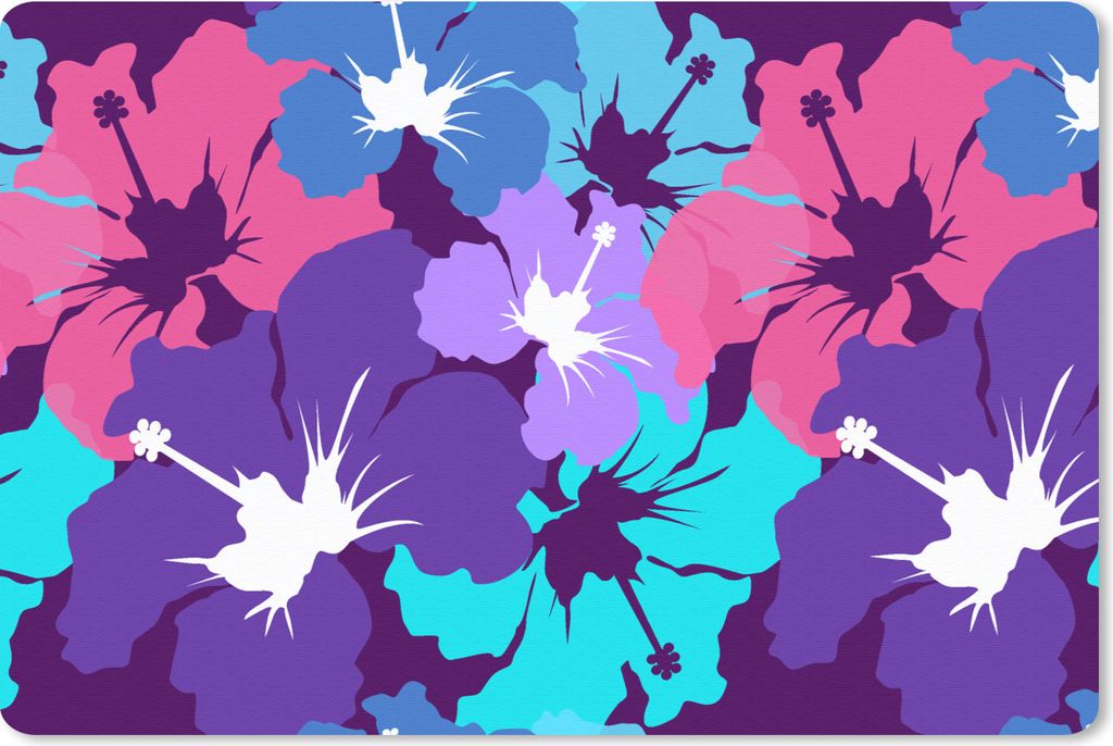 MuchoWow Mauspad Mousepad Tropisch - Blumen - Hawaii - Muster 27x18 cm - Mousepads - Maus Mat - Pad - Mausunterlage - Büroartikel - Desk Matten