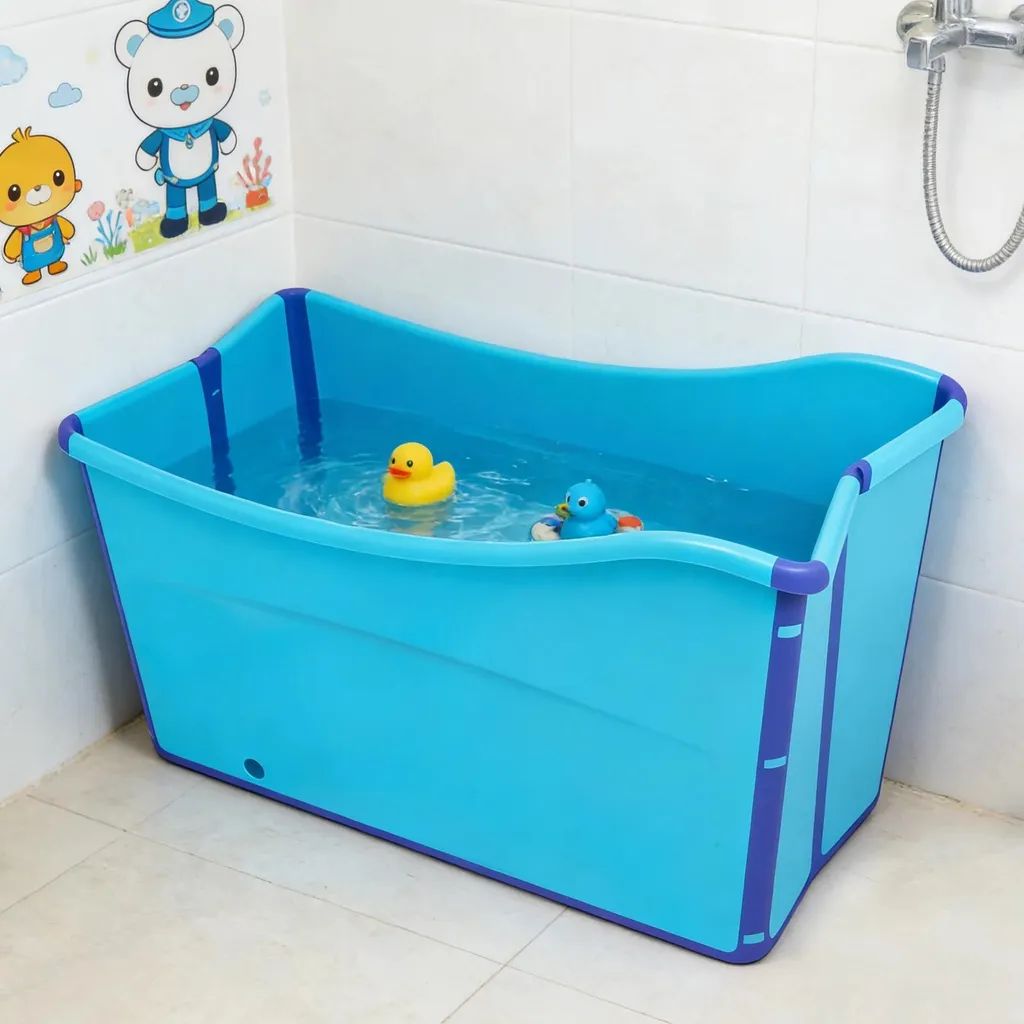 Baignoire pliable pour gagner de l'espace : la solution rangement bleu - 4