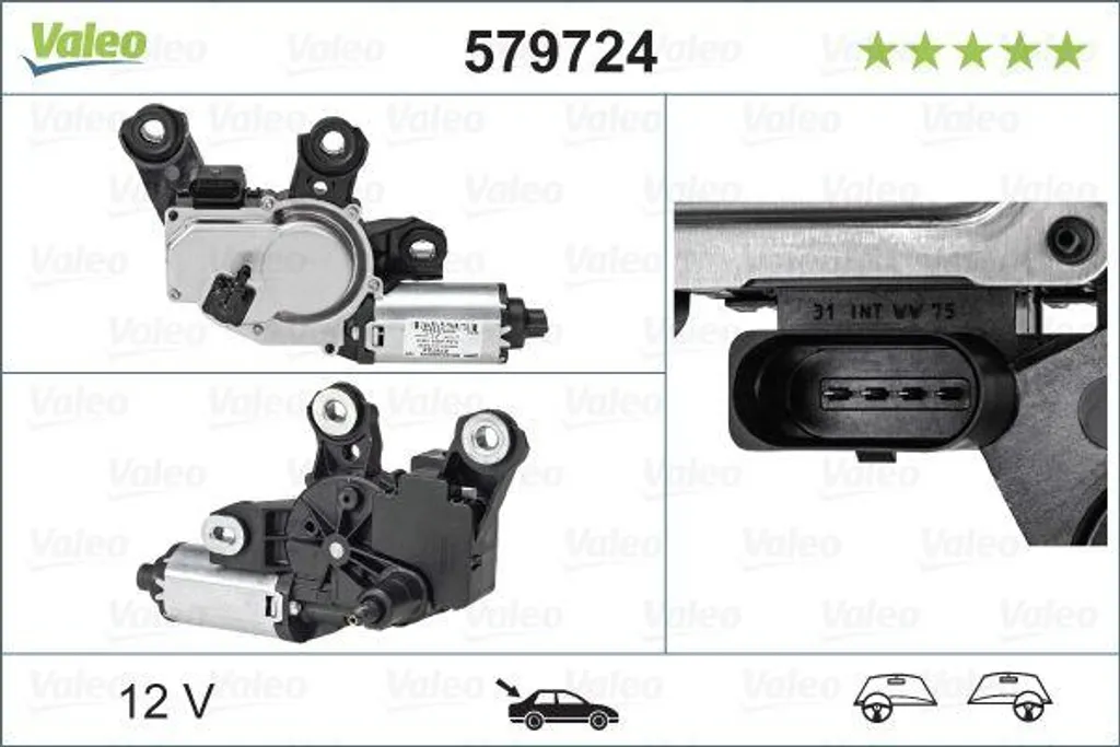 Moteur d'essuie-glace avant Valeo 579724 compatible Cayenne 958