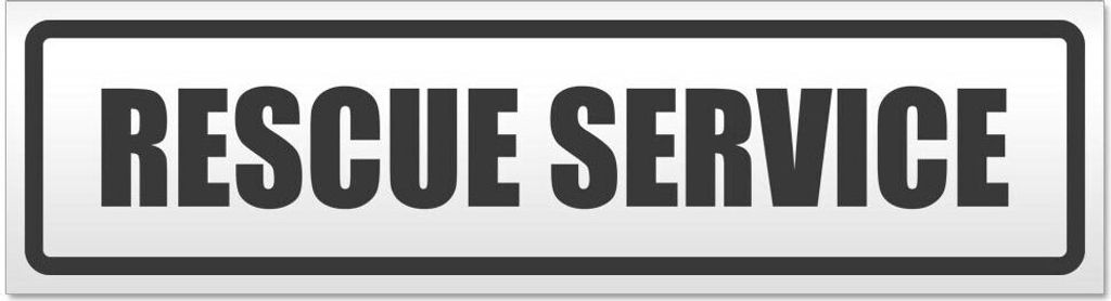 Kiwistar - Autoaufkleber - Dunkelgrau - 45 x 12 cm - Rescue Service - Hinweis Aufkleber Sticker für Auto, Kfz, Fahrrad, PKW, LKW