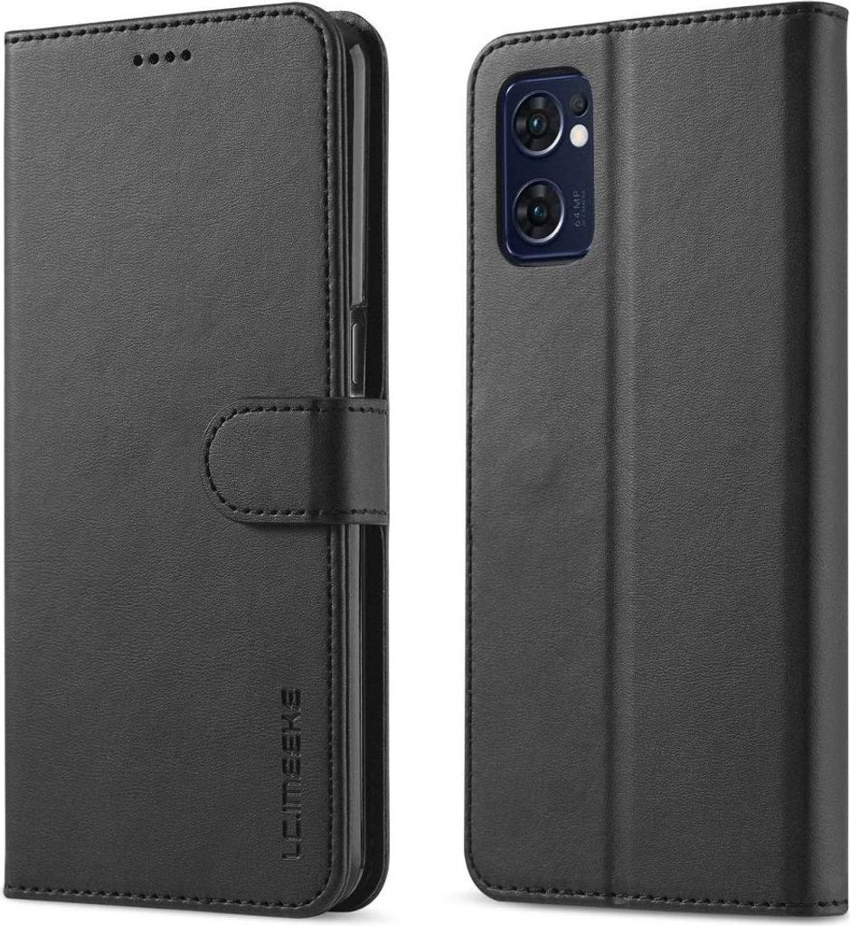 OPPO Find X5 Lite Hülle - LC.IMEEKE Luxus Klapphülle - Schwarz