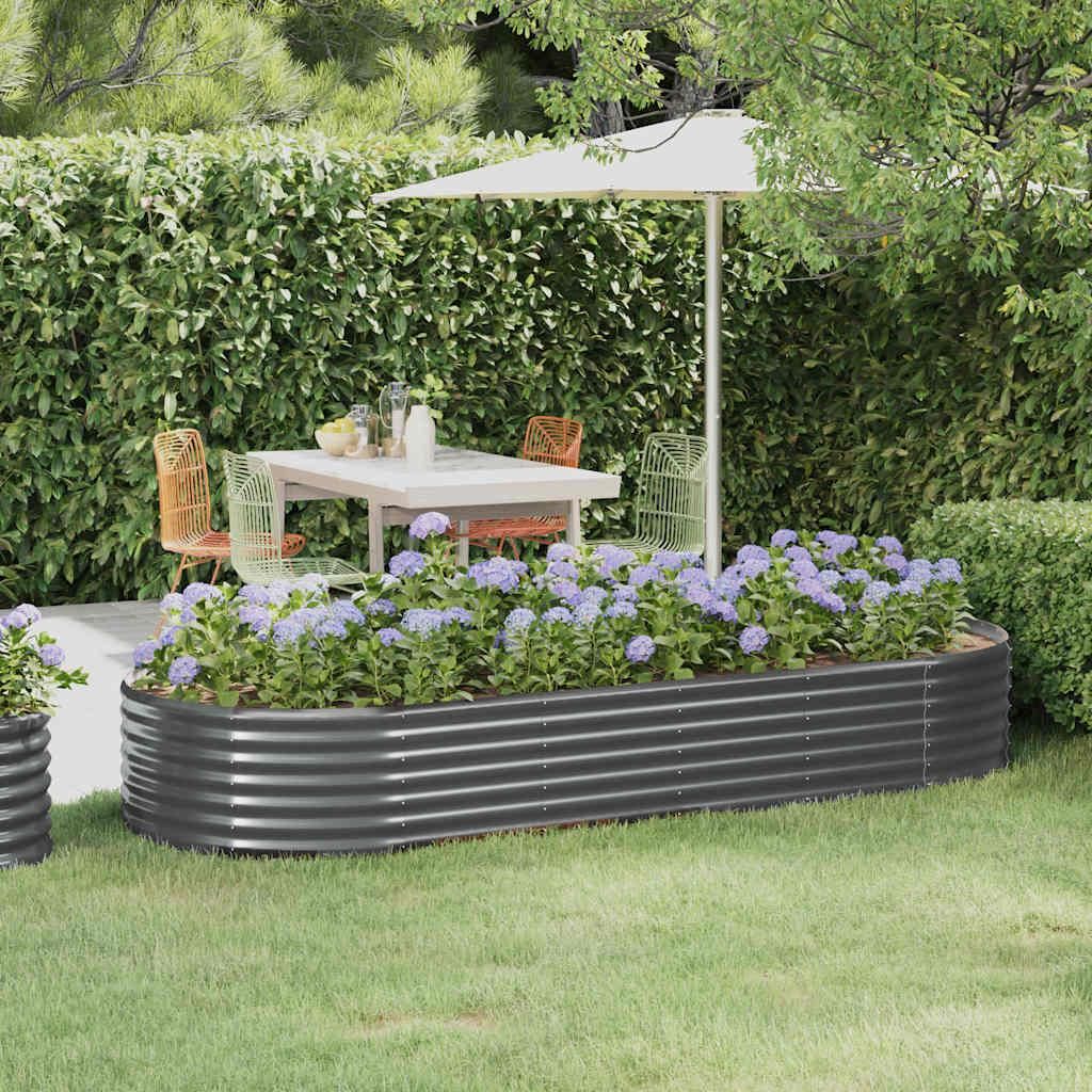 vidaXL Zvýšená posteľ Pozinkovaná oceľ 249x100x36 cm Obrázok produktu 