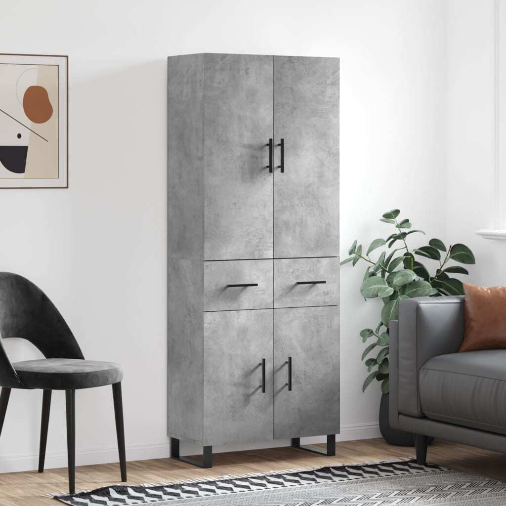 Maison Exclusive - Highboard Betongrau 69,5x34x180 cm Holzwerkstoff