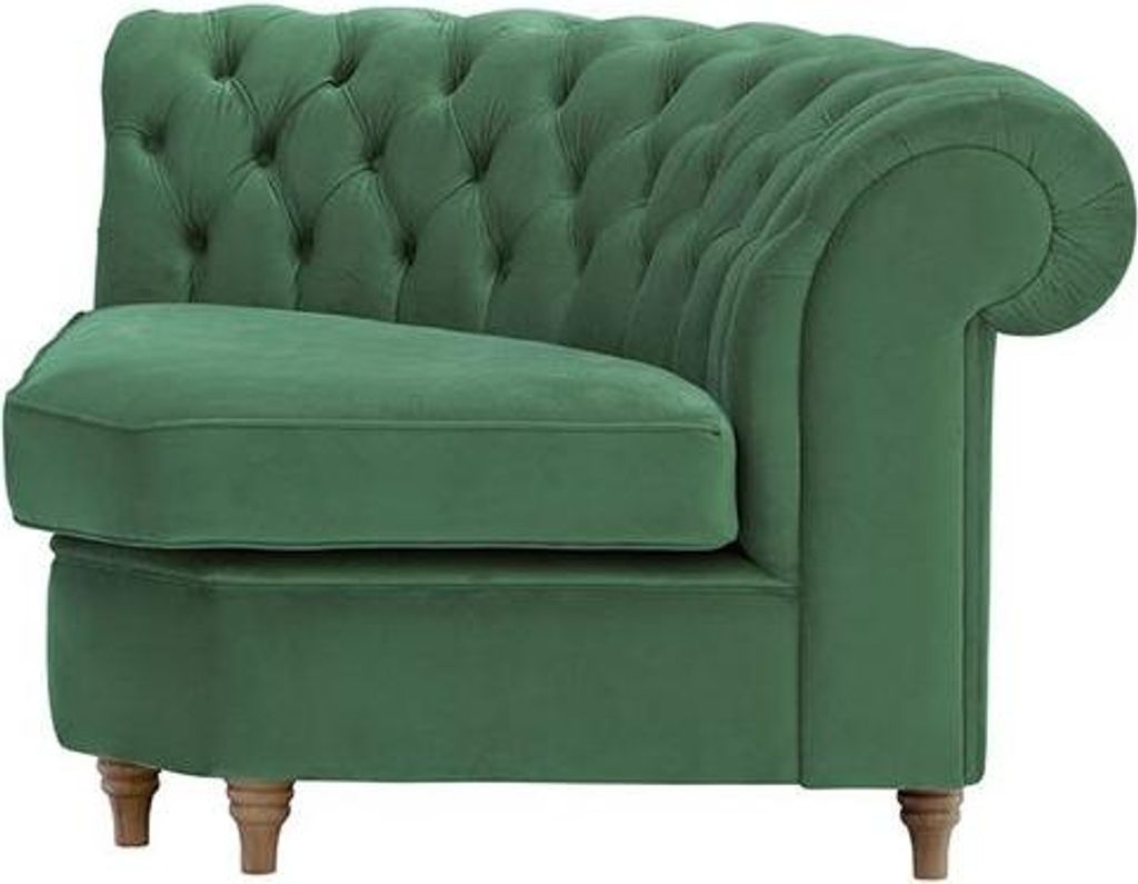 Chesterfield Modul - Eckmodul, abgerundet-Velluto-10-wax-black