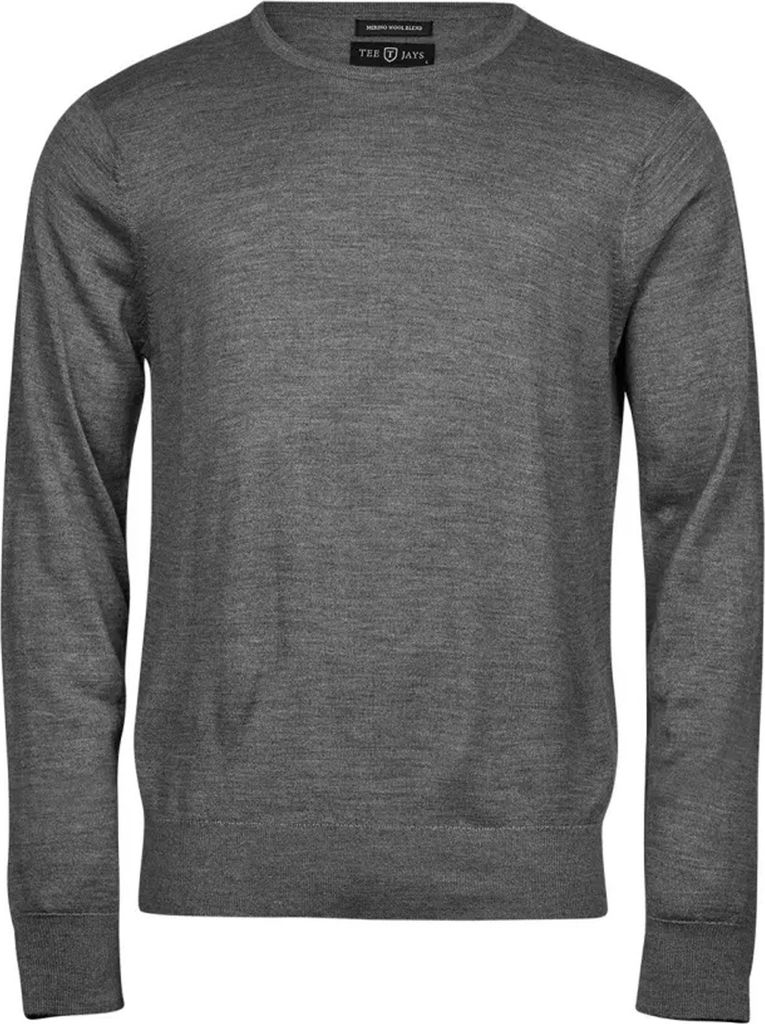 Tee Jays Herren Merino Blend Rundhals Pullover PC3420 (S) (Grau meliert)