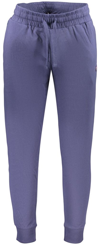 Blaue Herren-Sporthose aus Baumwolle mit Kordelzug und Applikation