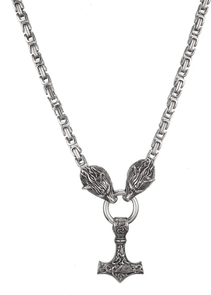 Mjolnir AFSTALR Collana Martello di Thor Acciaio Inox - Regalo Uomo - 7
