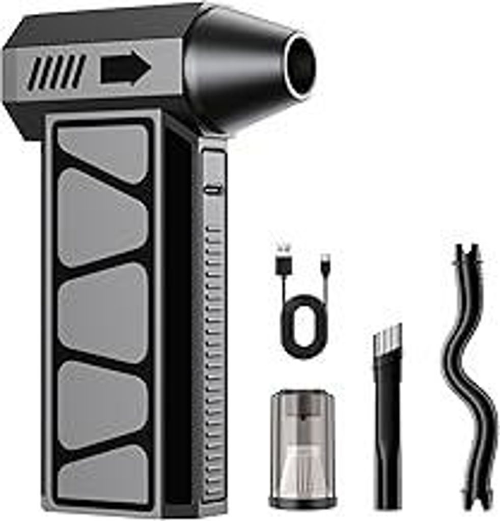 Mini Gebläse Akku 150000RPM, 4-Gang Electric Air Duster Mini Gebläse, 2-in-1 Staubgebläse Akku Mit 10.000mAh Akku, Mini-Staubsauger für Reinigu...