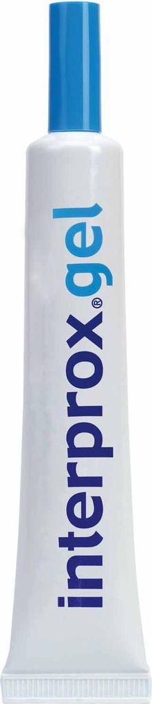 A product shot of a tube of Interprox gel.