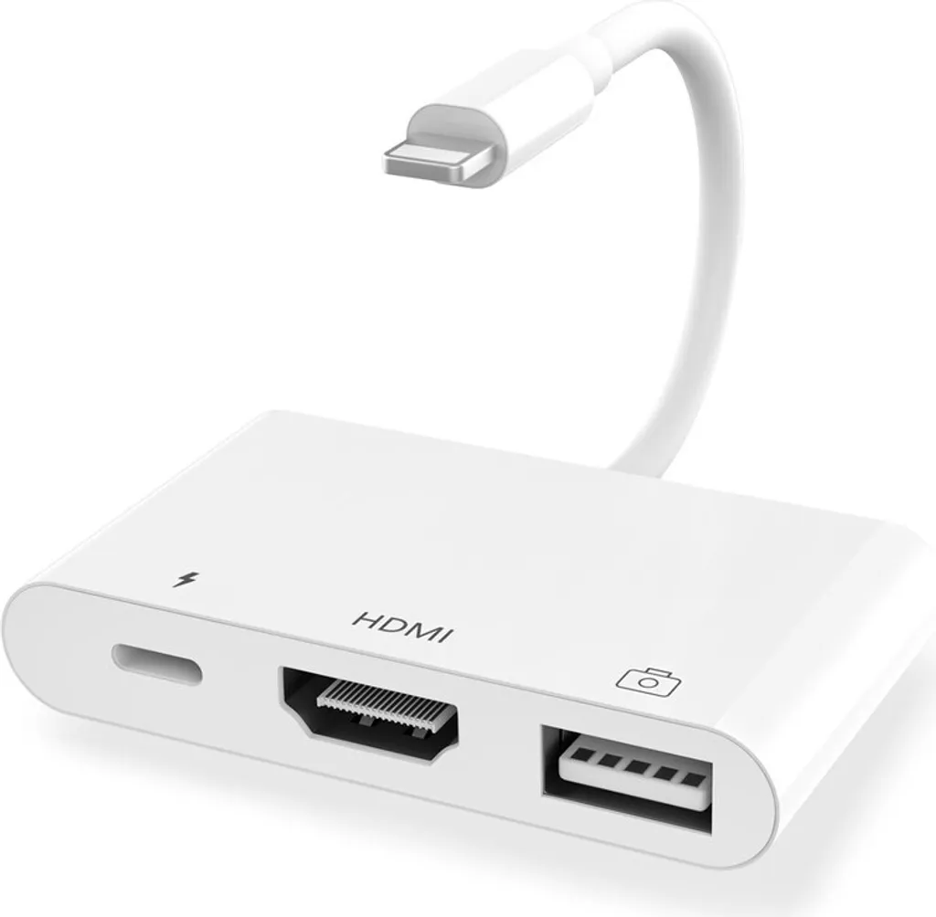 Solution HDMI pour iPhone : Adaptateur Vidéo et Transfert USB OTG (THT-020)