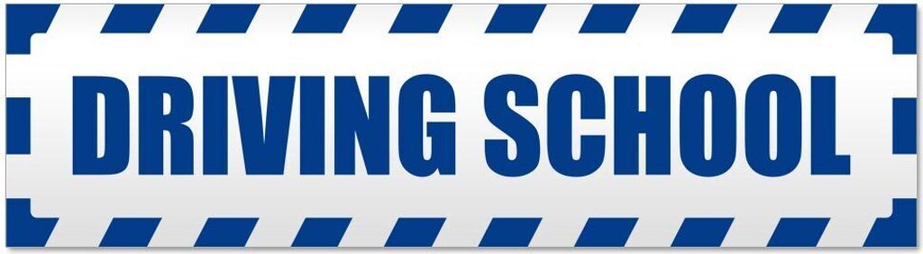 Kiwistar - Autoaufkleber - Verkehrsblau - 45 x 12 cm - Driving School gestreift - Hinweis Aufkleber Sticker für Auto, Kfz, Fahrrad, PKW, LKW