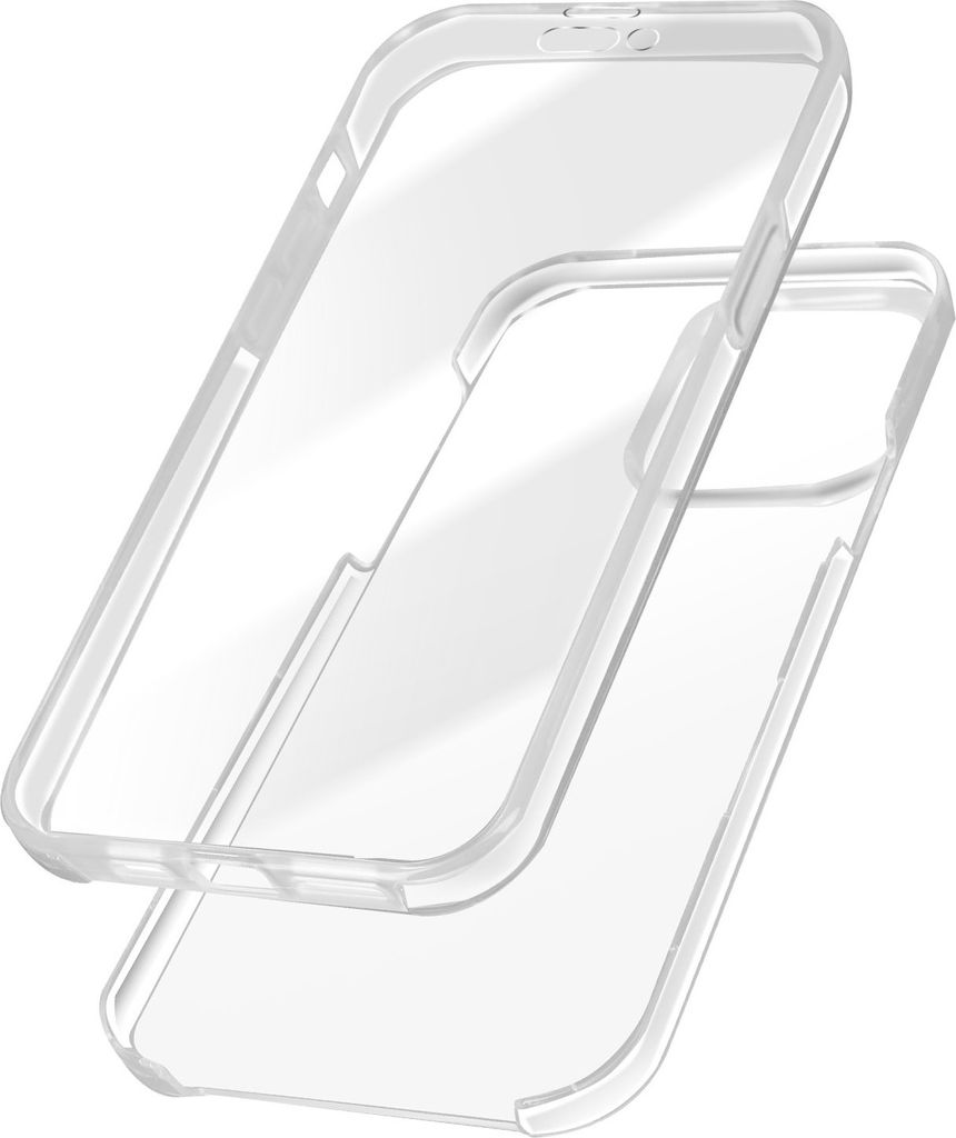 Avizar, Rundumhülle weich vorn hart hinten für iPhone 14 Pro Max, Transparent