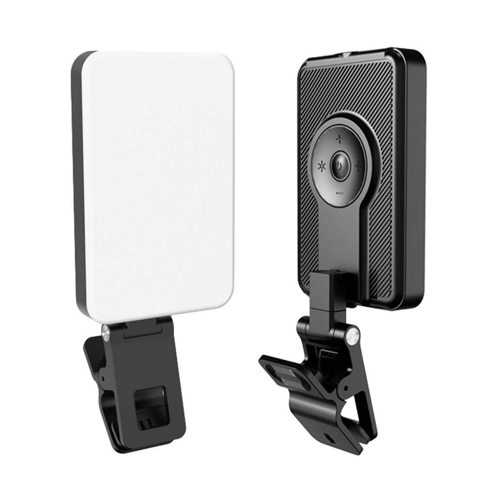 CAMNOON ST-80 Mini-Fotolampe, LED-Licht, tragbares Vlog-Licht mit 2000 mAh Akku, 80 LED-Perlen, 3000 KšC6500 K Farbtemperatur mit Clip-Adapter und...