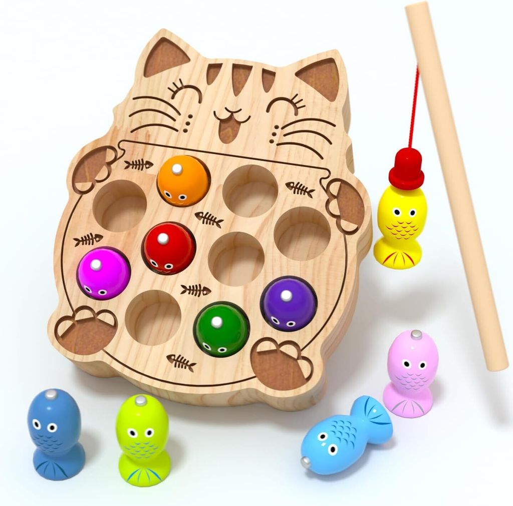 Kleinkind Montessori Spielzeug hölzerne Fischerei Spiel für Produktbild 