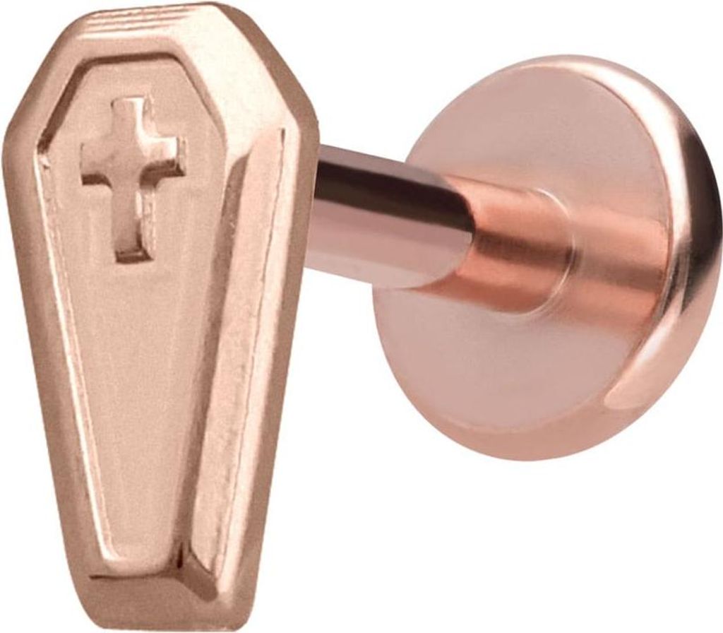Ohrpiercing, Nasenpiercing Titan Labret mit Innengewinde SARG RoséGold Stablänge: 10mm | Stabstärke: 1,6mm