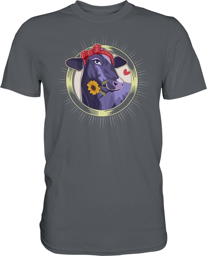 Kuh Sonnenblume T-Shirt Lustiges Bauernhof Garten Geschenk Produktbild 