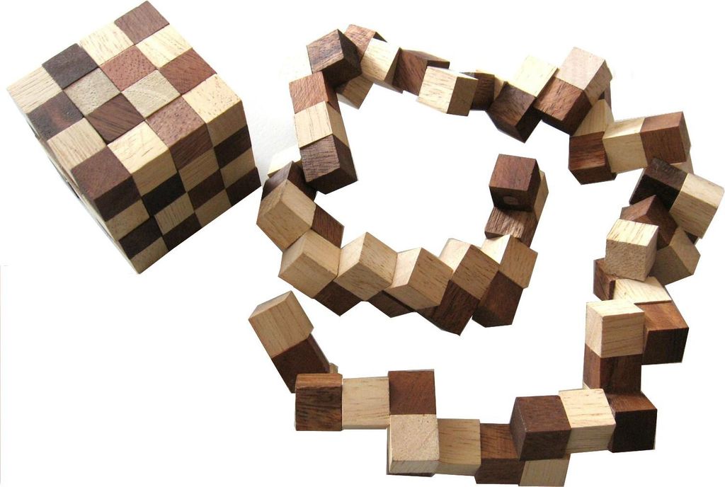 Schlangenwürfel 4x4 Gr. L - 8 cm Kantenlänge - Snake Cube - Produktbild 