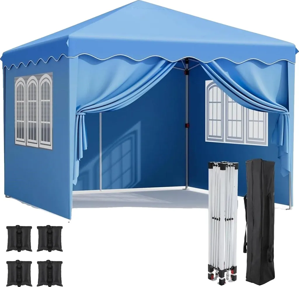 Barnum Pliable 3x3m pour Buffet et Fête en Extérieur Châssis Acier